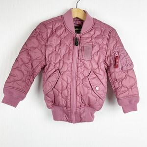 Alpha Industries Mauve Quilted Bomber Jacket